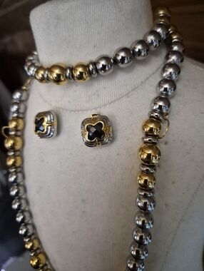 Very Rare Napier Gold and Silver Beaded Necklace Set